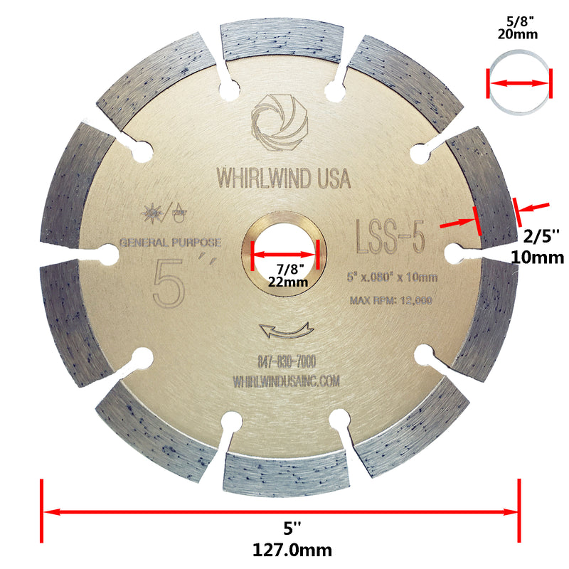 5" Concrete Saw Blade For Concrete Stone Brick Masonry