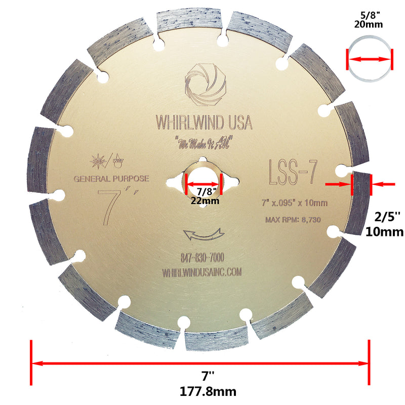 7" Concrete Saw Blade For Concrete Stone Brick Masonry