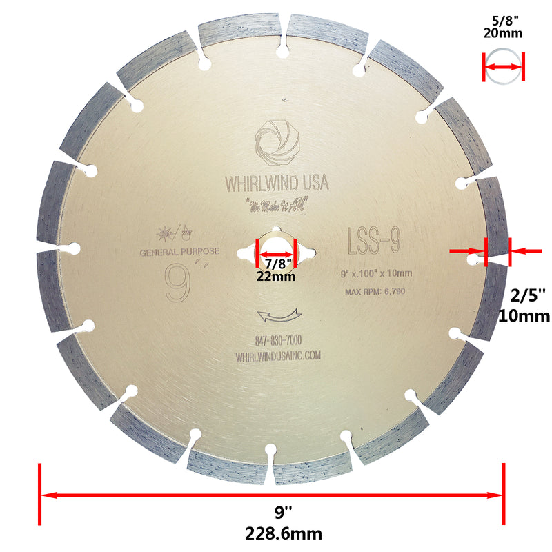 9" Concrete Saw Blade For Concrete Stone Brick Masonry